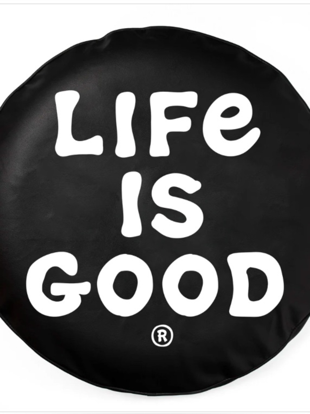Life Is Good Black Round wheel Cover with White Logo